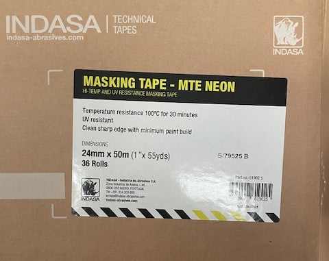 TAPE1 - 25mmx50m Masking Tape 36 rolls Neon