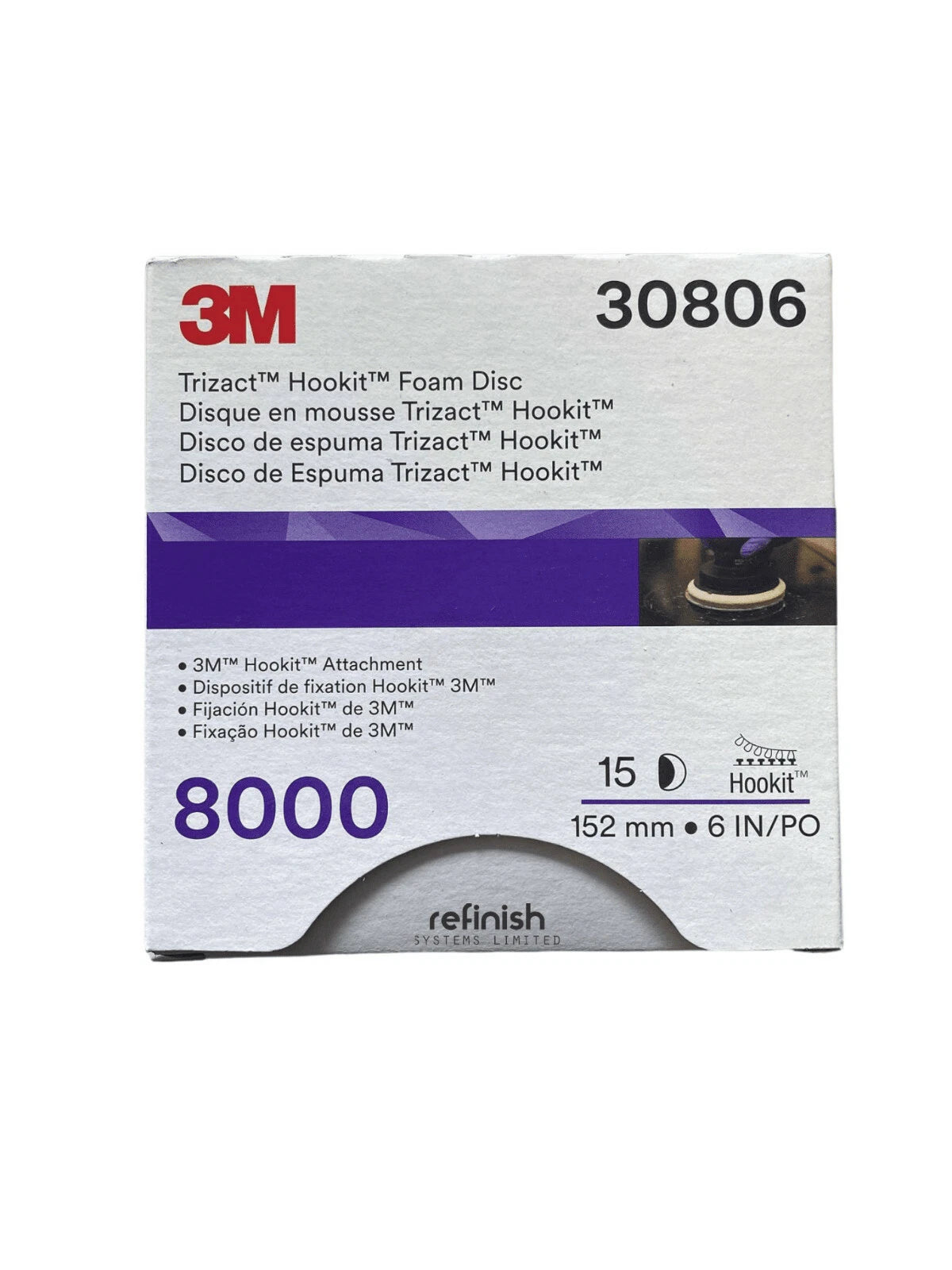 3M30806 - P8000 TRIZACT HOOKIT FOAM DISCS (15)