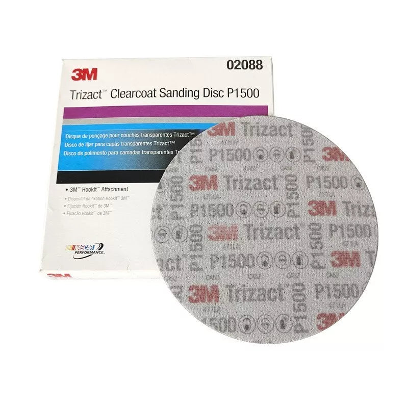 3M02088 - P1500 TRIZAC DISCS 150MM CLEAR COAT