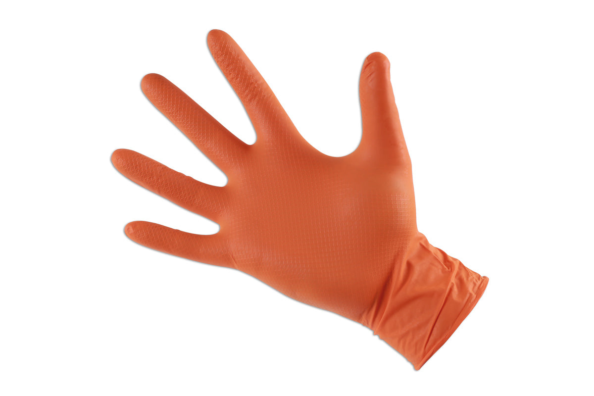 37301 - Large Orange Nitrile Gloves (50)