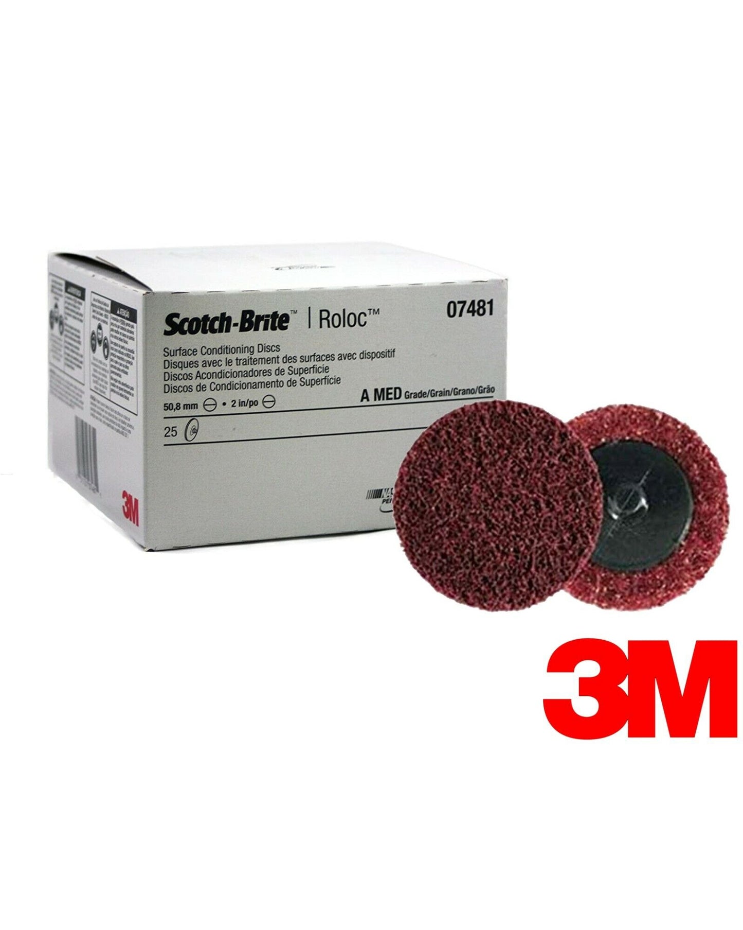 3M07481 - 3m 07481- Scotch-Brite™ Roloc™ Surface Conditioning Disc SC-DR A/O Medium TR 2