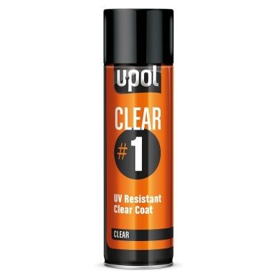 CLEAR/AL - Upol PREMIUM AEROSOLS CLEAR/AL CLEAR#1 UV Resistant Clearcoat 450ml Aerosol Clear