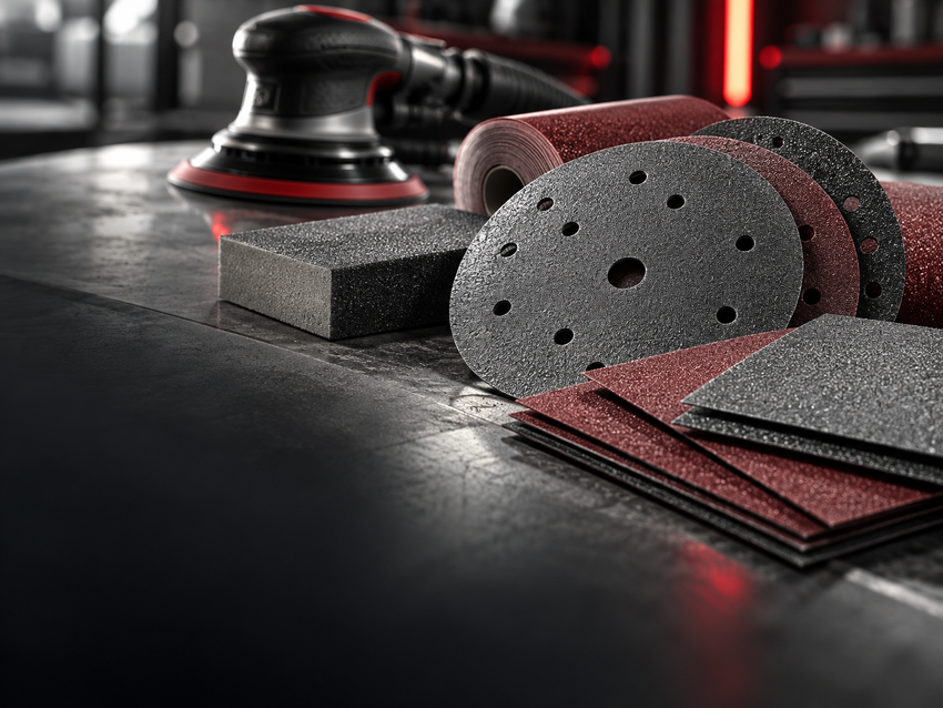 Metalflake abrasives category – professional automotive refinishing studio image