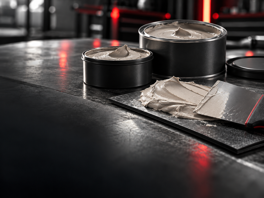 Metalflake body filler category – professional automotive refinishing studio image