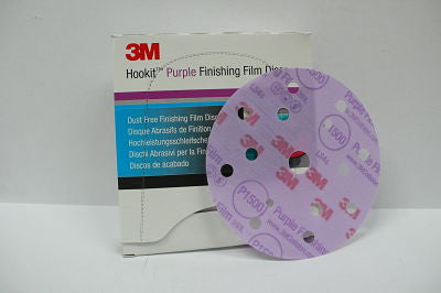 3m 51154 Hookit™ Purple Finishing Film Abrasive Disc 260L 150 mm 15 Hole P1500 50 Pack